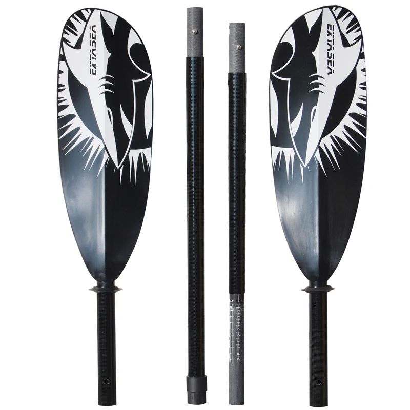 ExtaSea Tour Vario Fiberglas Doppelpaddel | 210-240cm | 4-teilig | Schwarz-weiß 5 ExtaSea Tour Vario Fiberglas Doppelpaddel | 210-240cm | 4-teilig | Schwarz-weiß – Bild 3
