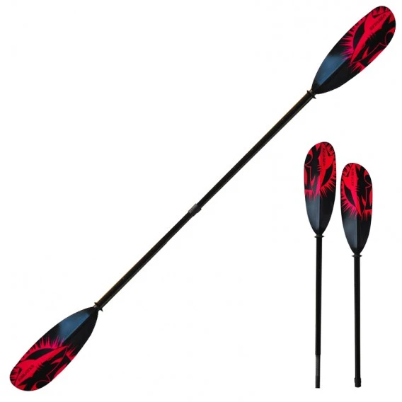 ExtaSea Tour Vario Fiberglas Doppelpaddel | 220-240cm | 2-teilig | Schwarz-rot 3 ExtaSea Tour Vario Fiberglas Doppelpaddel | 220-240cm | 2-teilig | Schwarz-rot