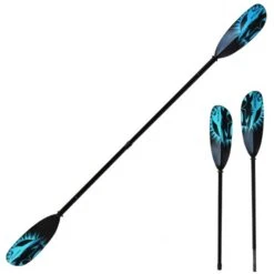 ExtaSea Tour Vario Fiberglas Doppelpaddel | 220-240cm | 2-teilig | Schwarz-türkis